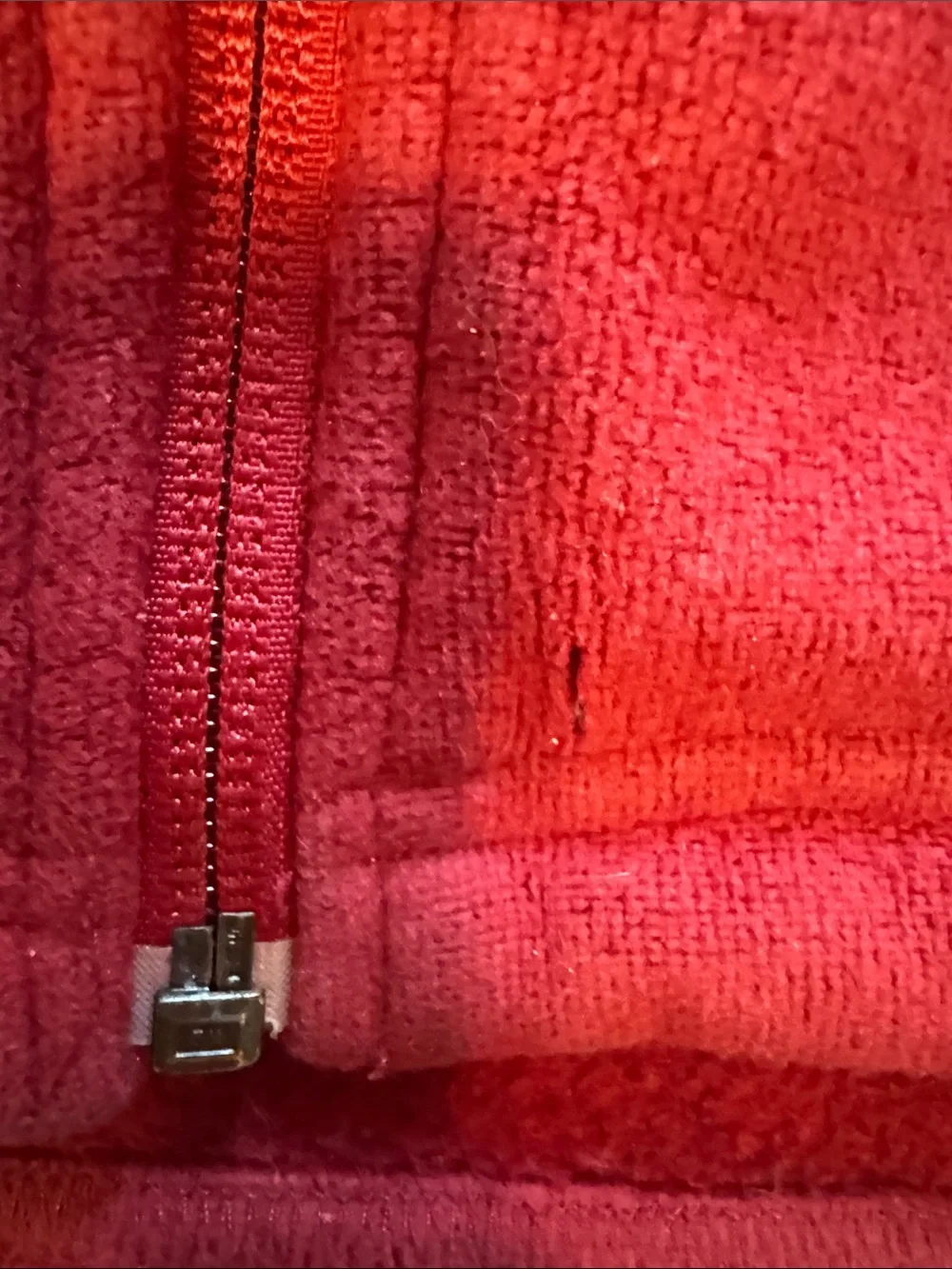 L.L. Bean Two-Tone Red Fleece Full-Zip Jacket